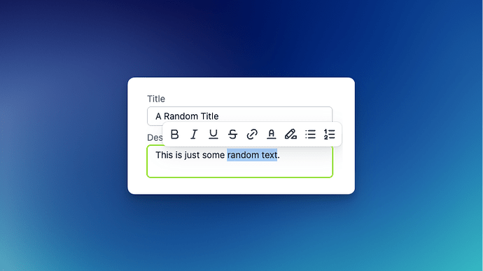 Limey - Rich Text Editing Options